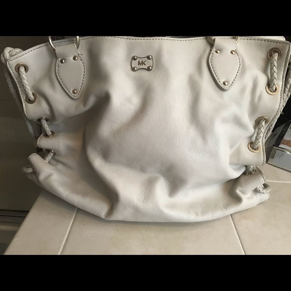 Off white/cream MK leather purse